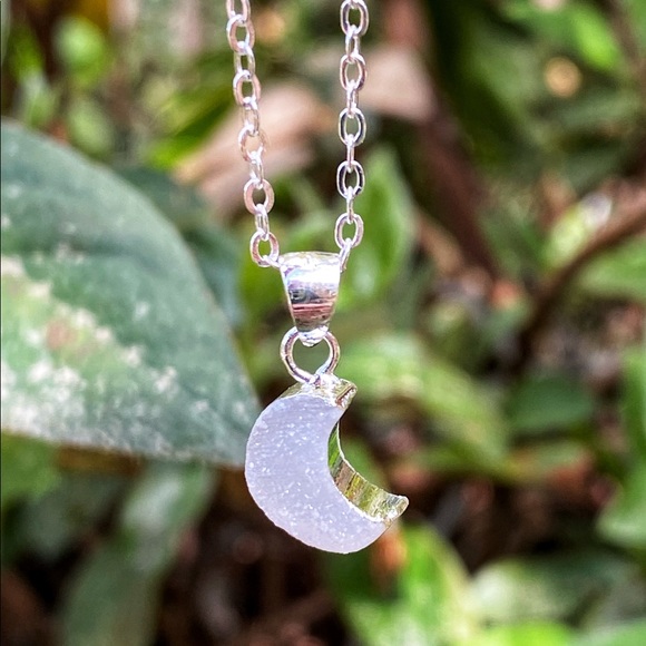 Druzy Moon Necklace - Picture 2 of 4